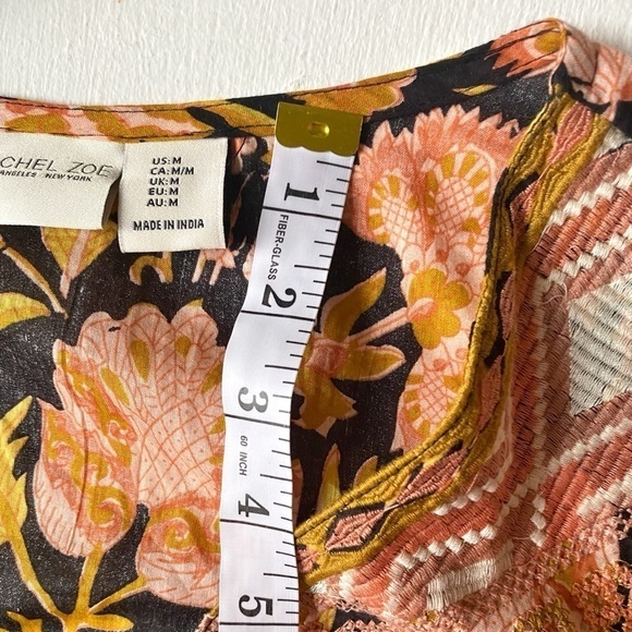 Rachel Zoe Floral Popover V-Neck Long Sleeve Embroidered Top - Picture 9 of 11